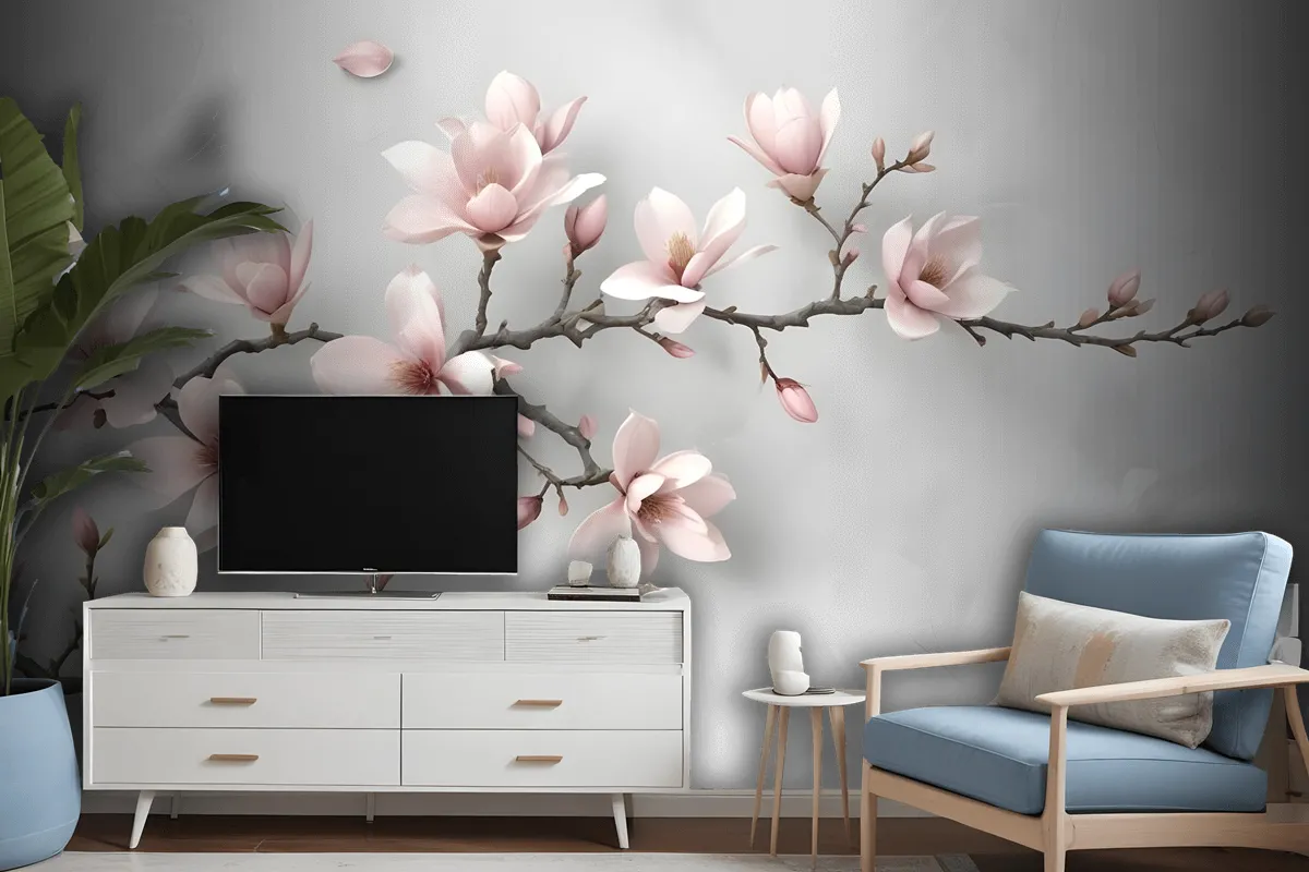 Fototapete Magnolienblüte In Rosa Im 3DLook