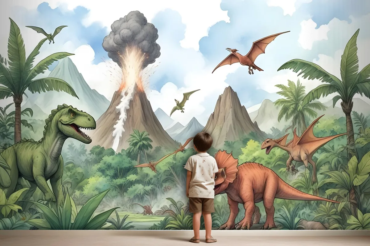 Fototapete Dinosaurier Mit Trex Für Kinder Jurassic World