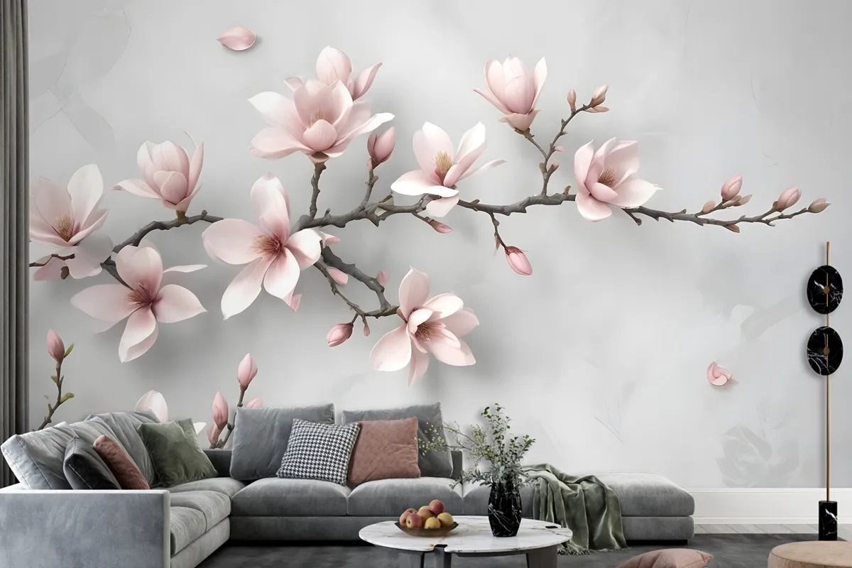 Fototapete Magnolienblüte In Rosa Im 3DLook