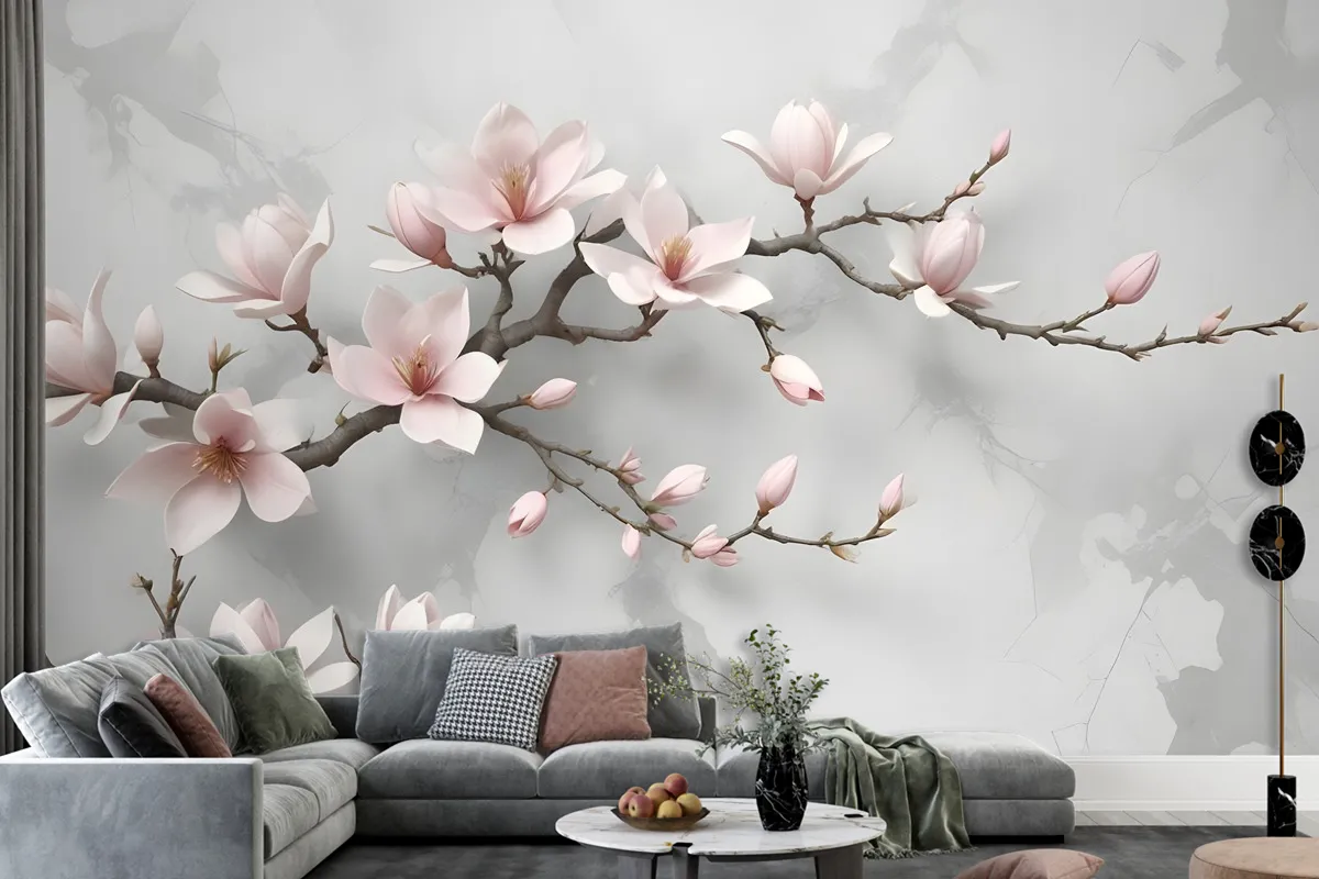 Fototapete Magnolienblüte In Rosa Im 3DLook