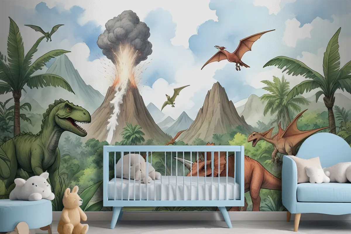 Fototapete Dinosaurier Mit Trex Für Kinder Jurassic World