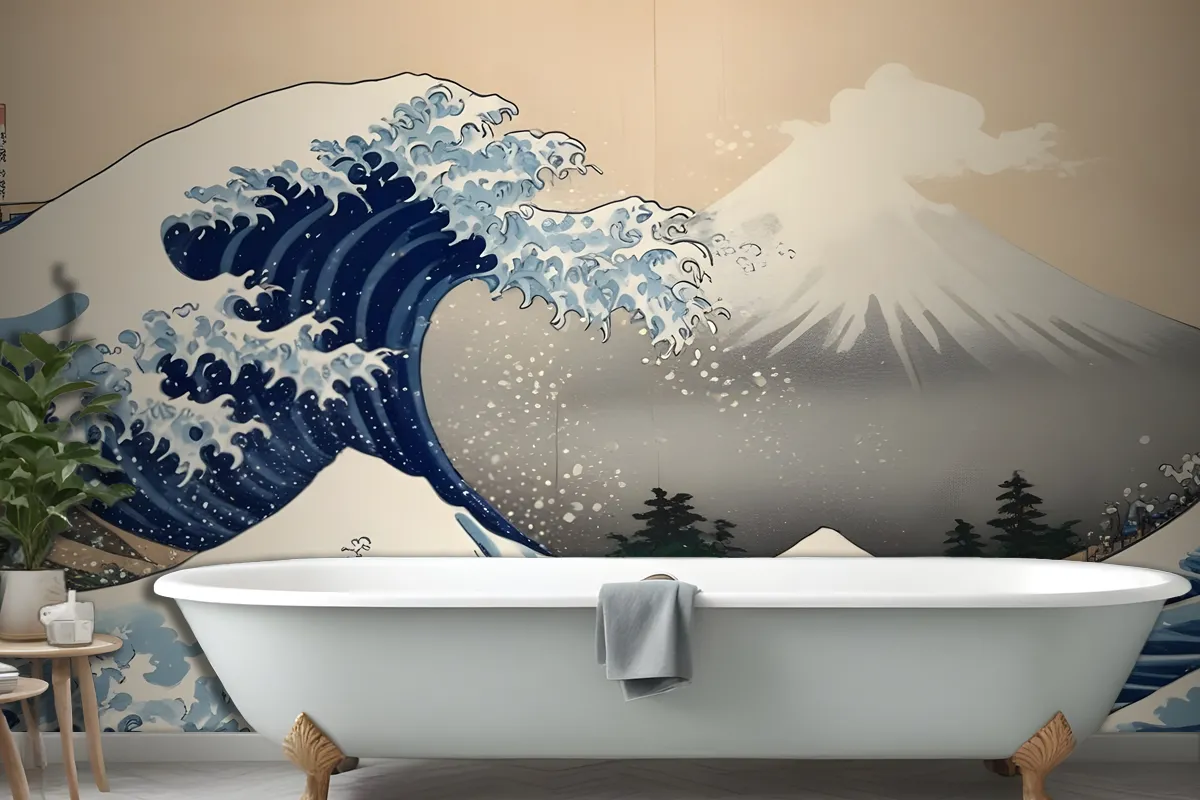 Fototapete Die Große Welle Vor Kanagawa Von Hokusai