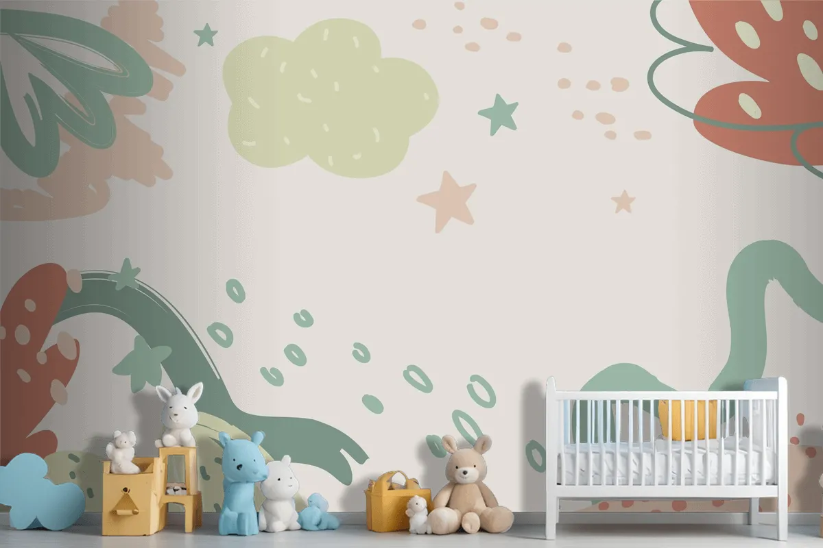 Fototapete BabypartyVorlage Im Flachen Design