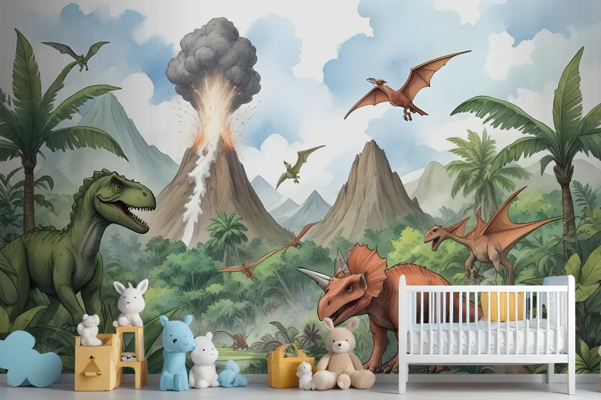 Fototapete Dinosaurier Mit Trex Für Kinder Jurassic World