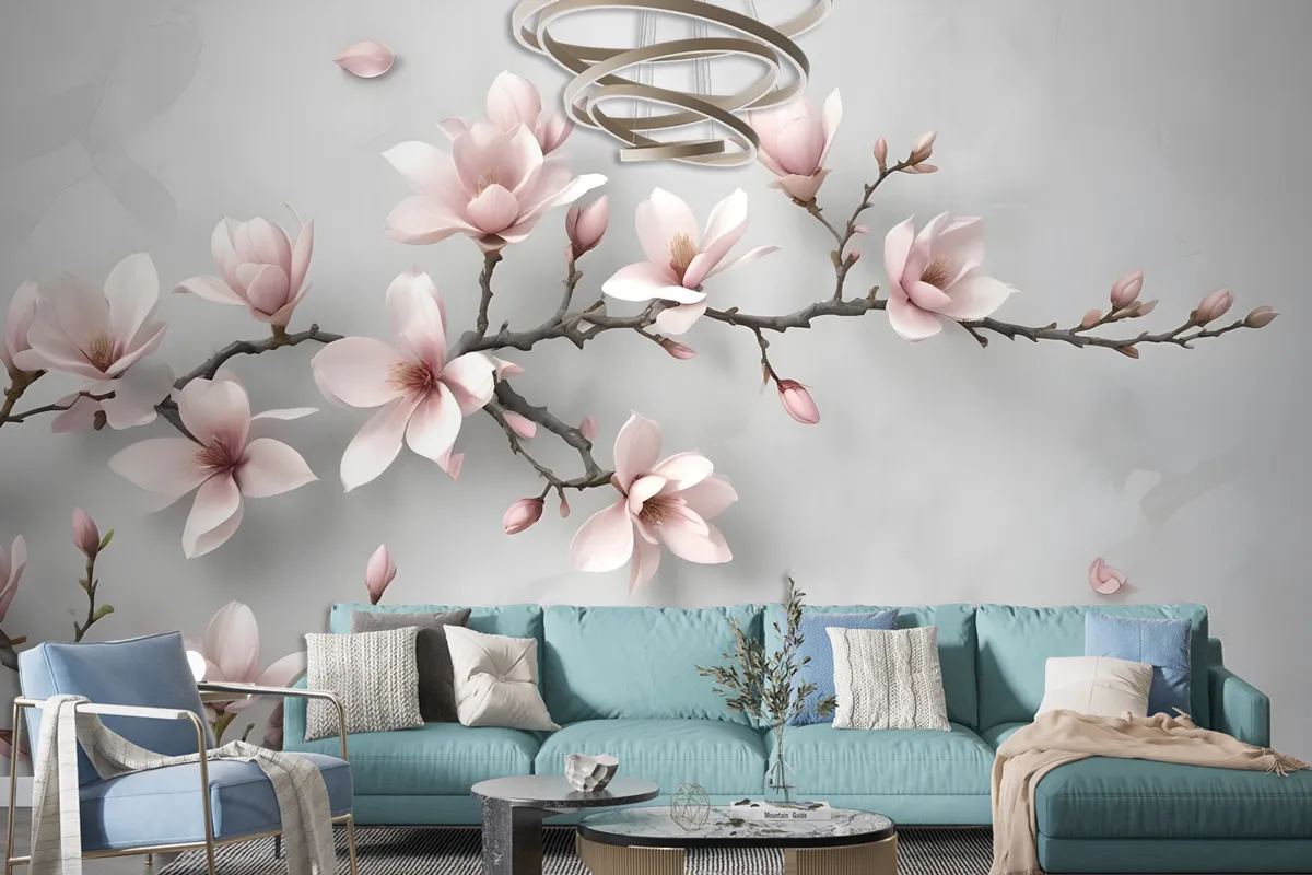 Fototapete Magnolienblüte In Rosa Im 3DLook