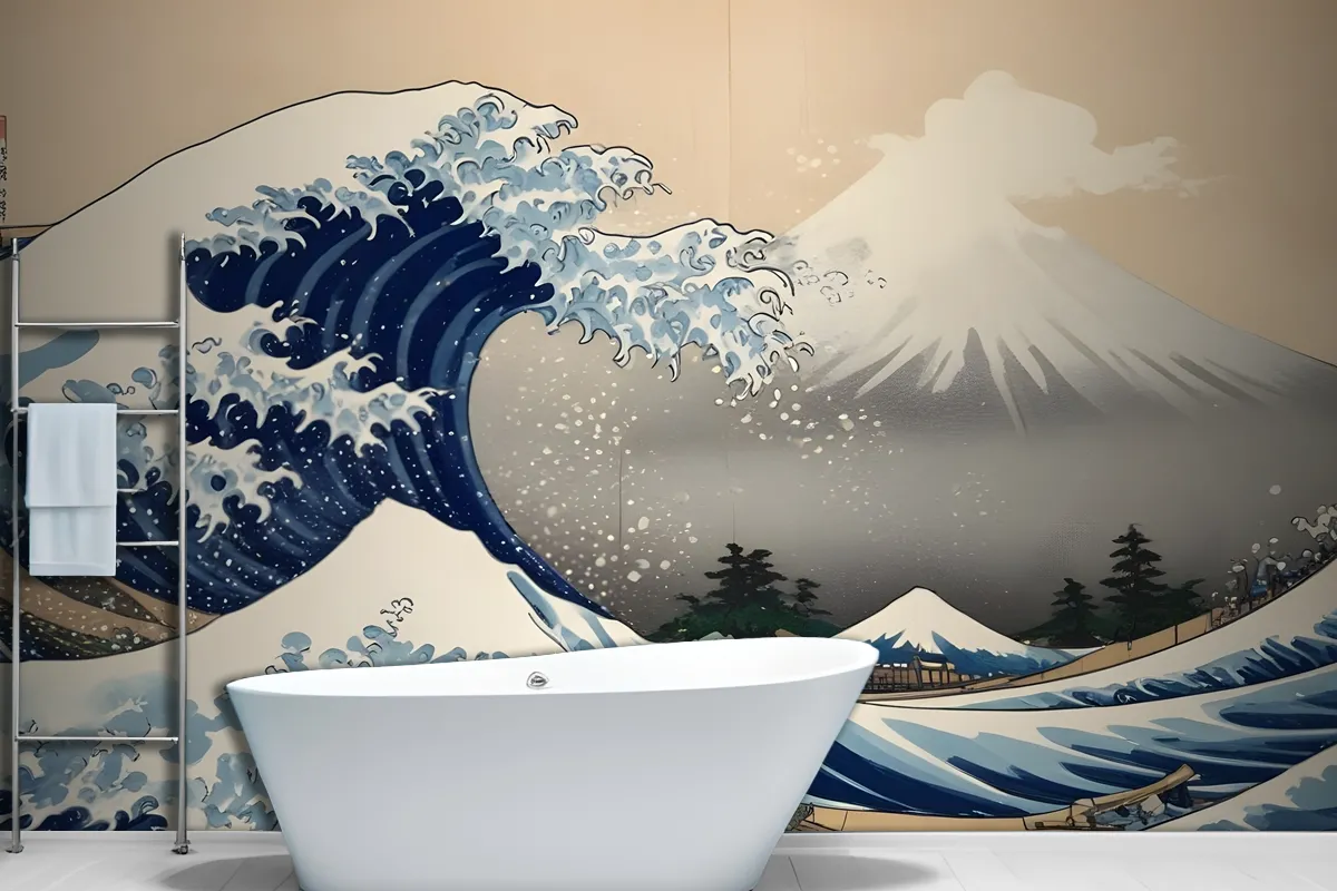 Fototapete Die Große Welle Vor Kanagawa Von Hokusai