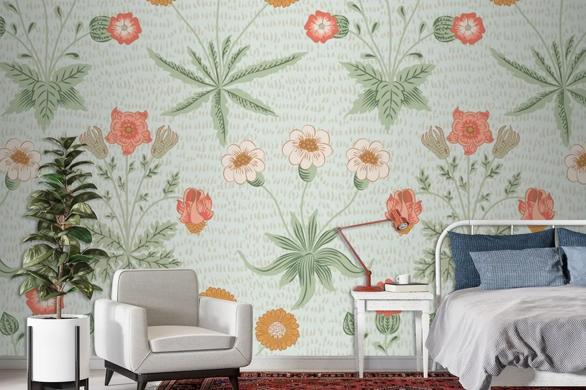 Tapetenwandbild Mit Blumenmusterdesign Für Das Esszimmer