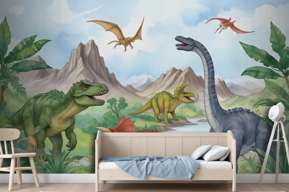 Fototapete Prähistorische Dinosaurier Für Kinder