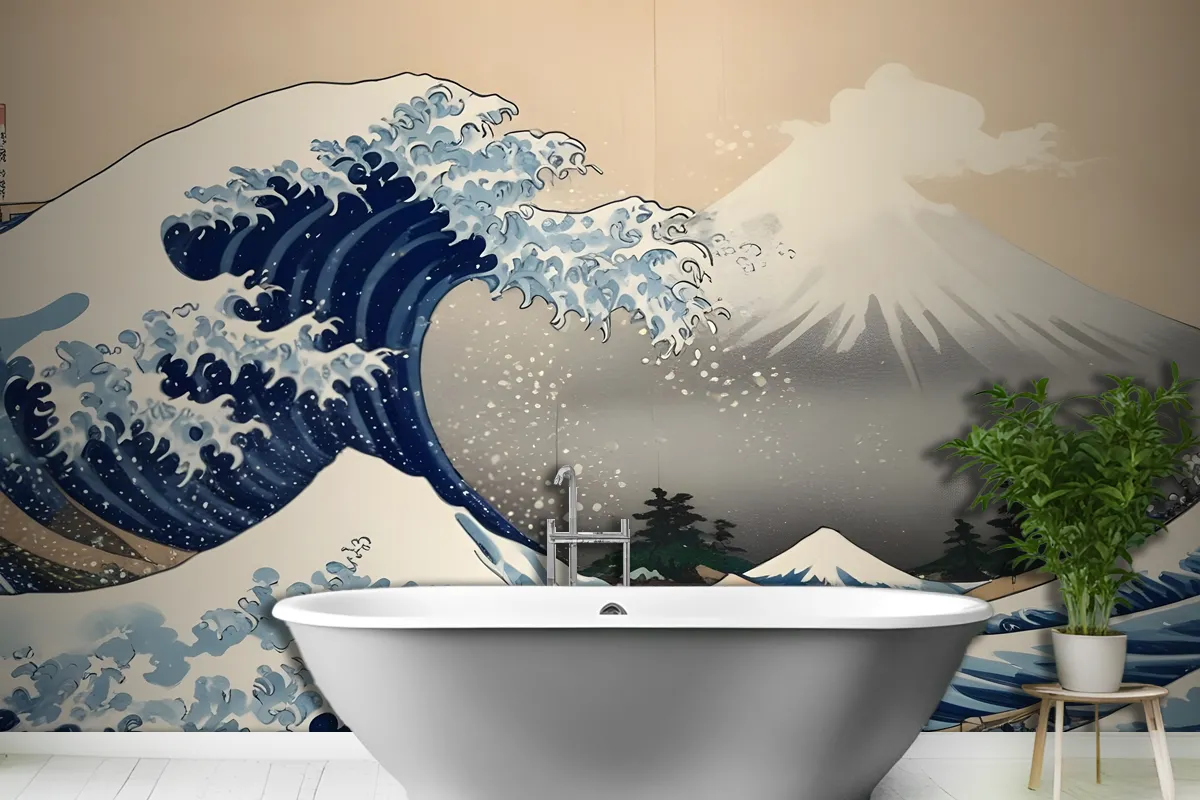 Fototapete Die Große Welle Vor Kanagawa Von Hokusai