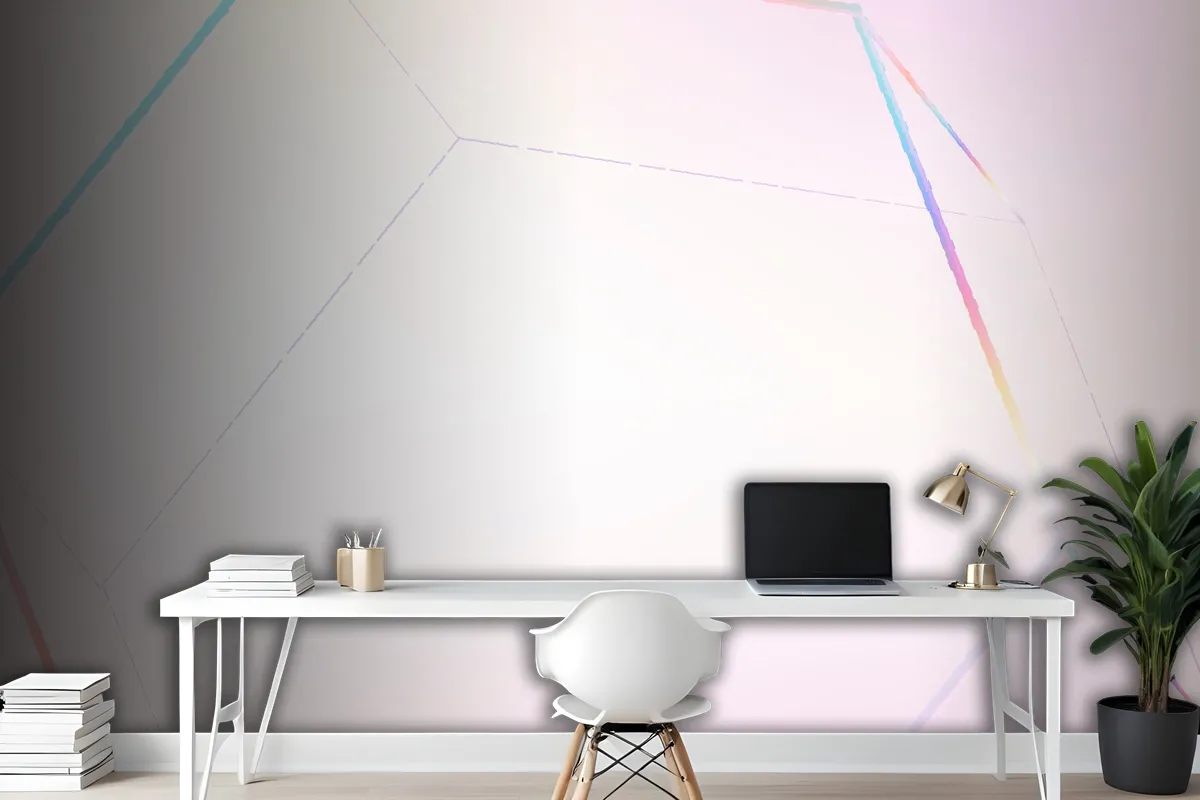 Fototapete Geometrisches Sechseckprisma Rosa Fürs Büro