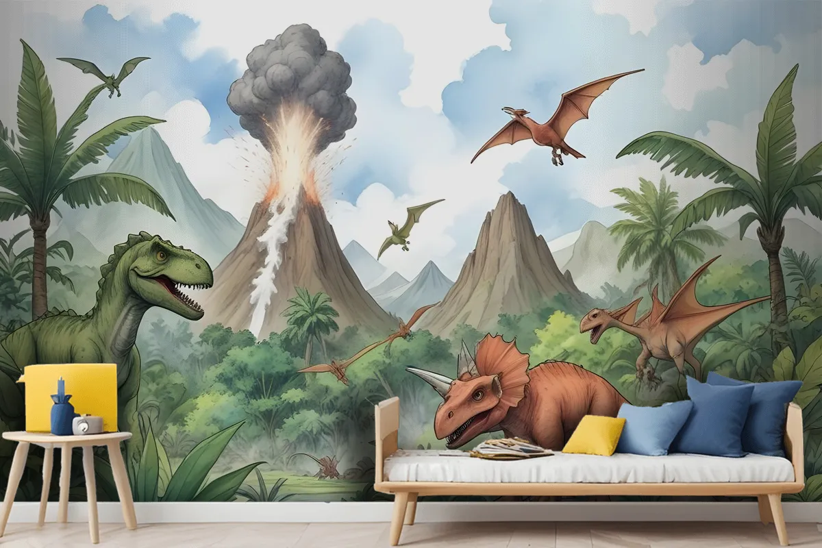 Fototapete Dinosaurier Mit Trex Für Kinder Jurassic World