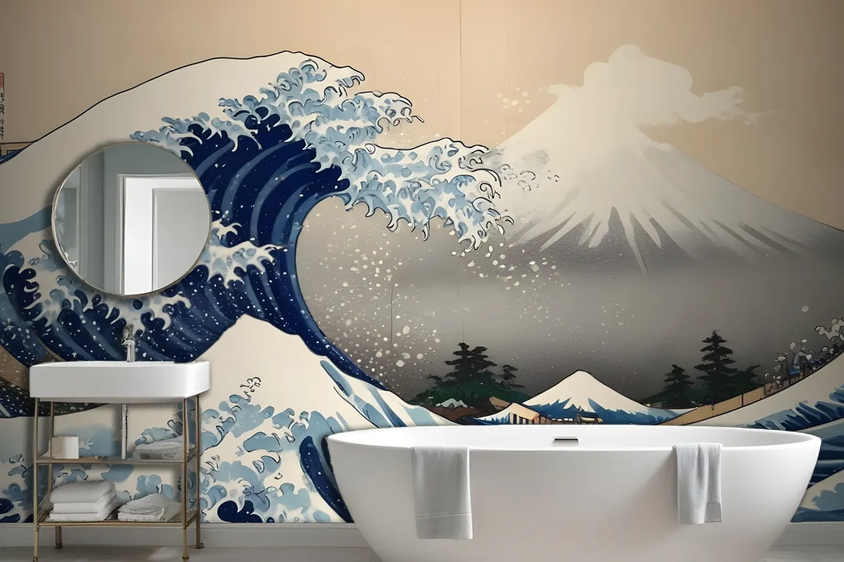 Fototapete Die Große Welle Vor Kanagawa Von Hokusai