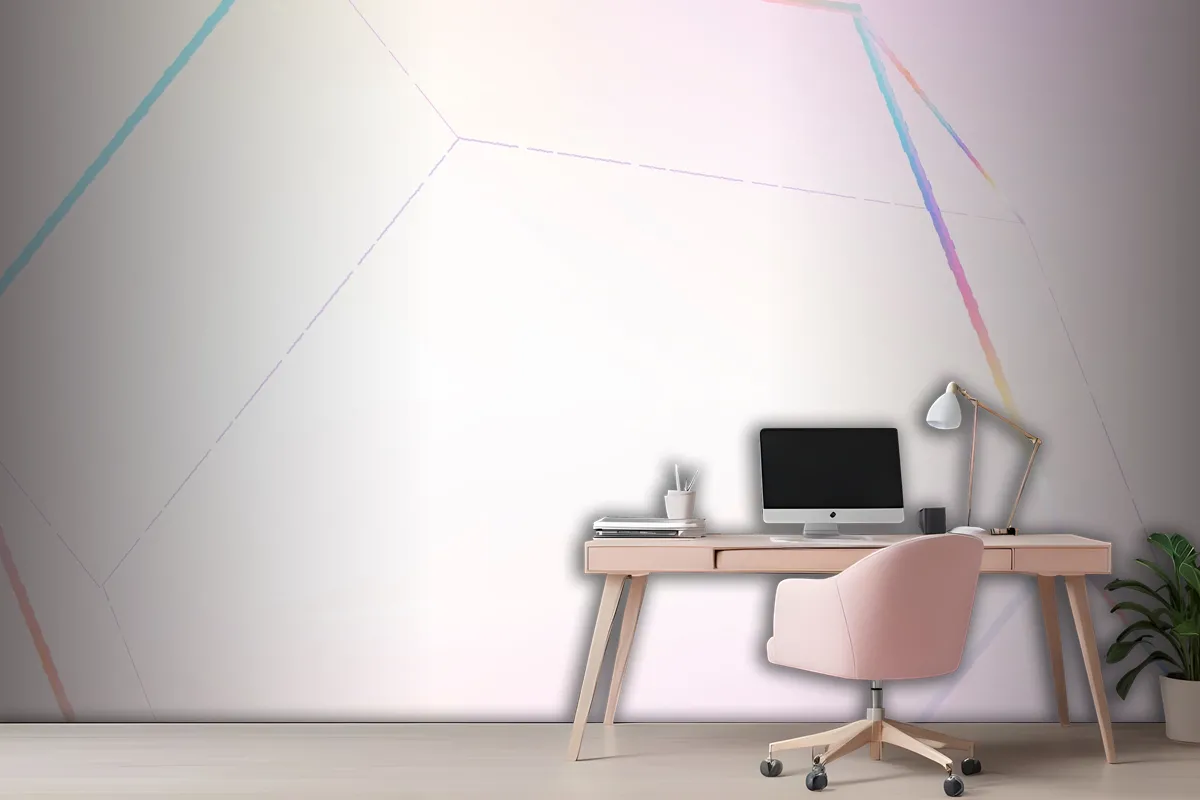 Fototapete Geometrisches Sechseckprisma Rosa Fürs Büro