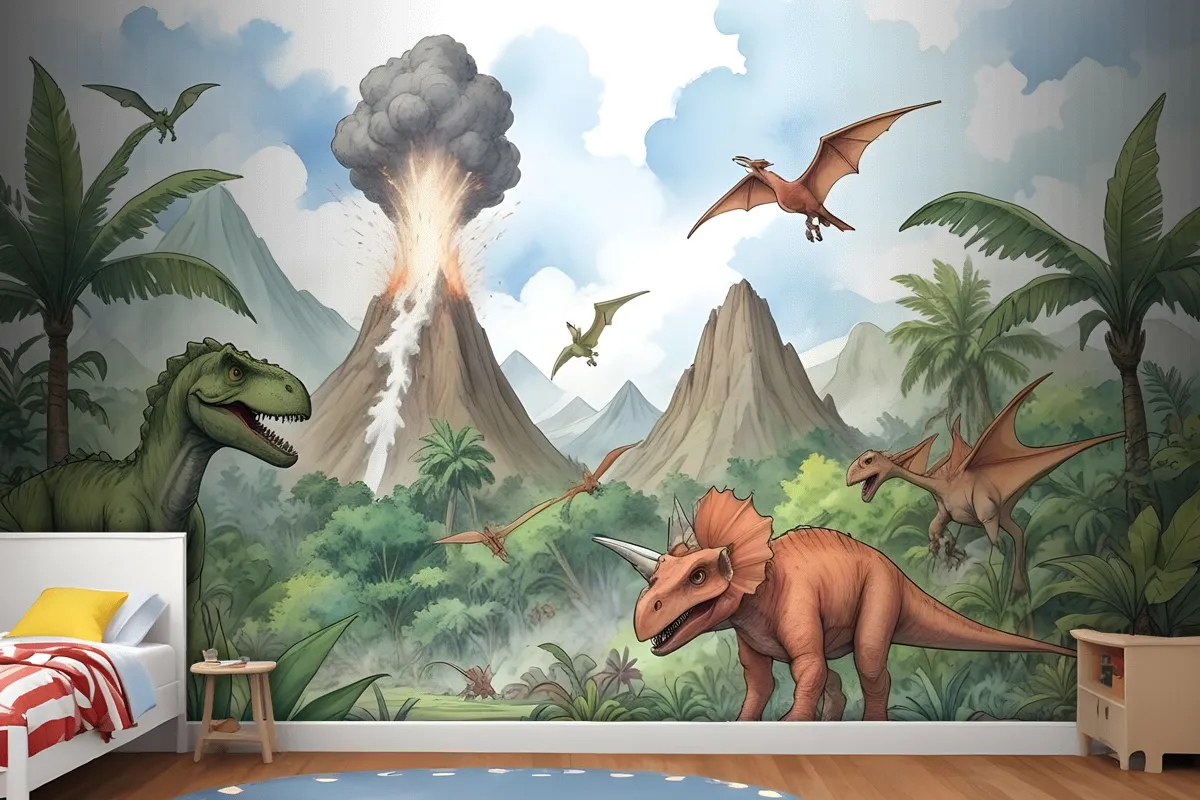 Fototapete Dinosaurier Mit Trex Für Kinder Jurassic World