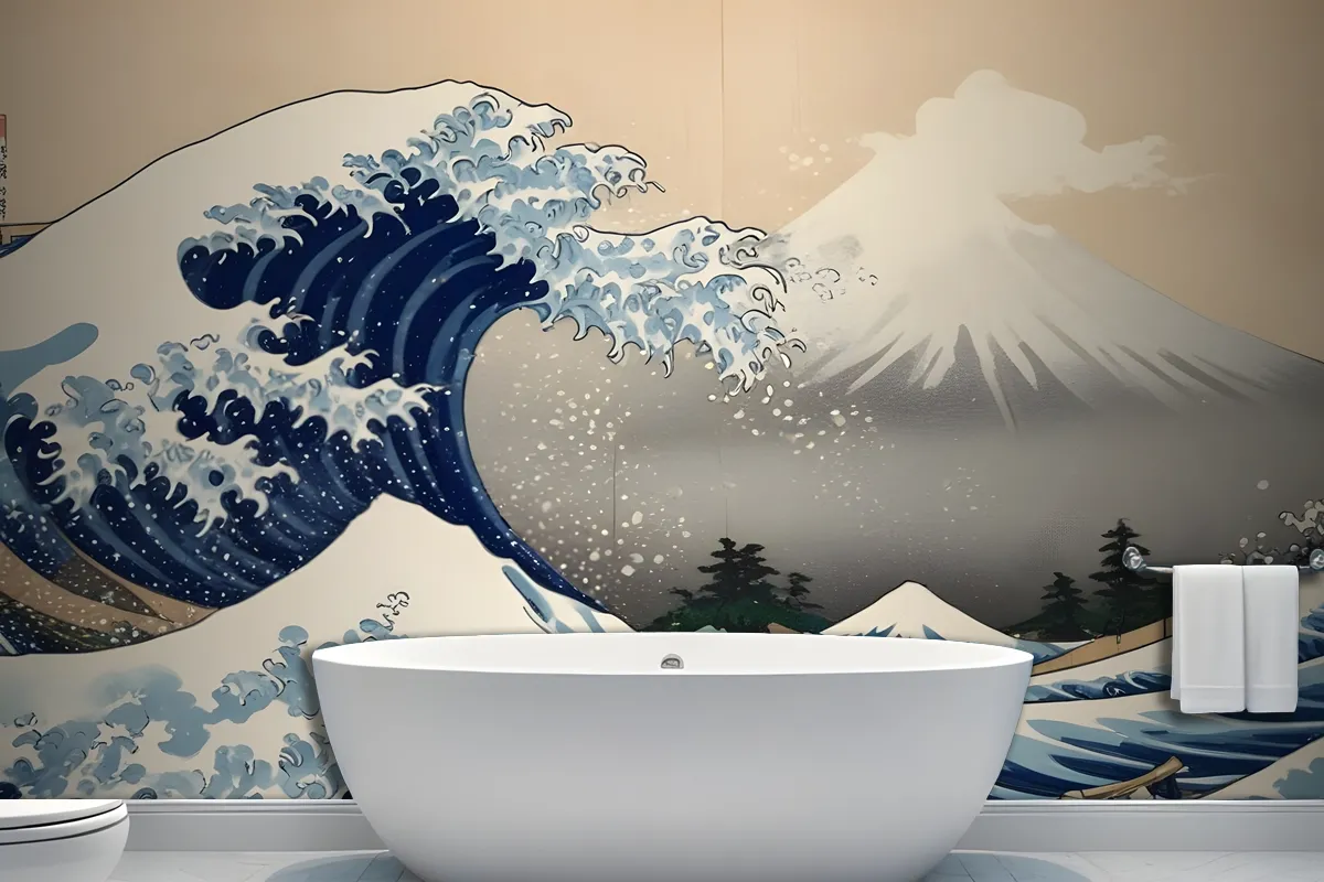 Fototapete Die Große Welle Vor Kanagawa Von Hokusai